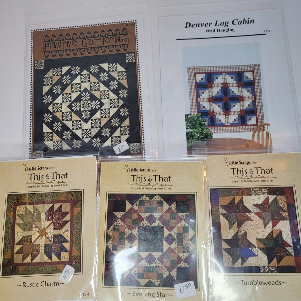 Primitive Gatherings This & That Quilt Patterns Lot 5 OS Multicolor Like New
